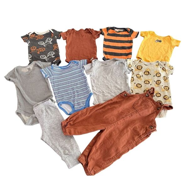 Baby Boy Bundle Lot Set 10PC Size 6M Onesies Pants Overall Jumpsuit - Picture 1 of 7